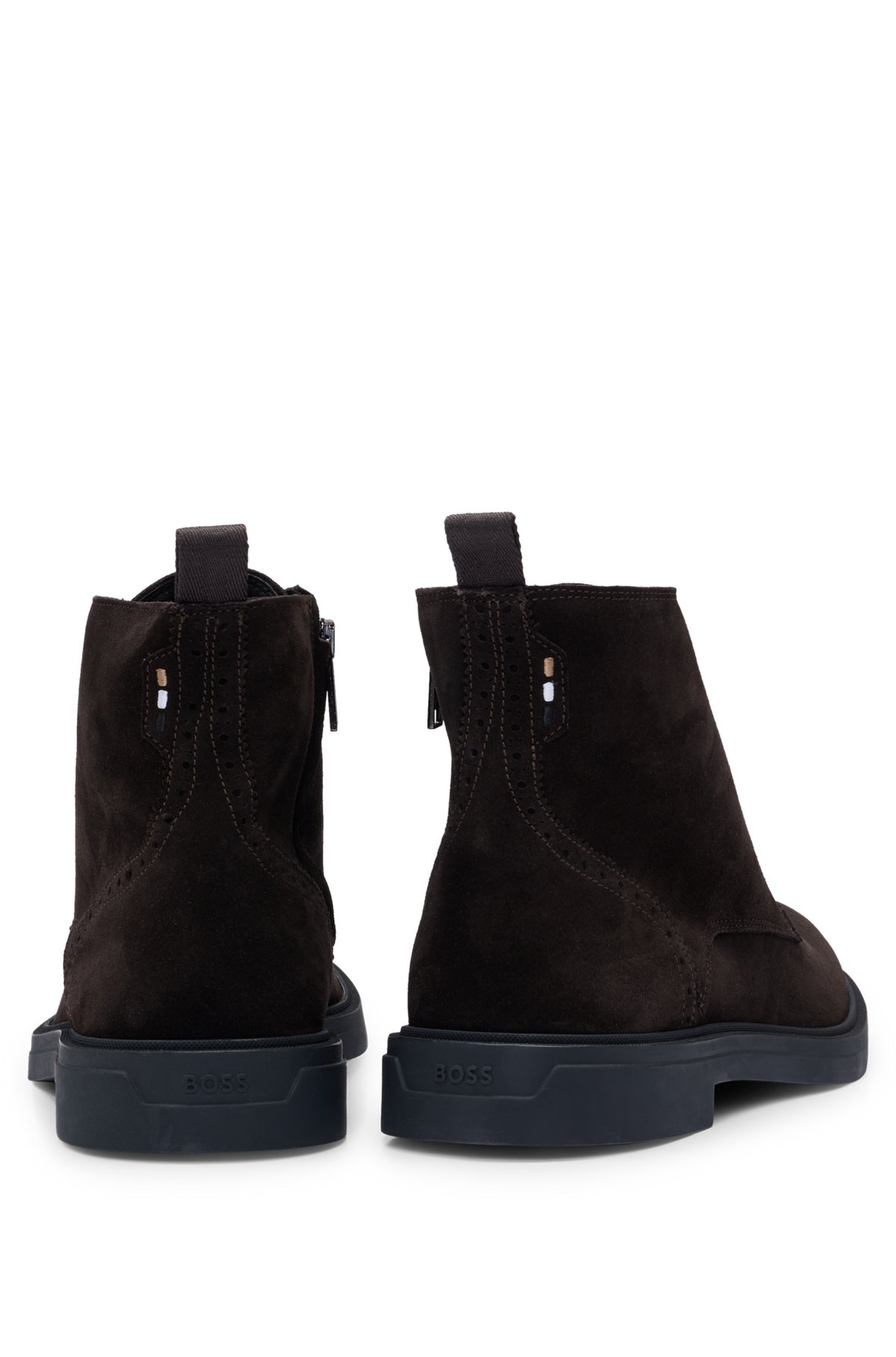 SUEDE HALF BOOTS WITH SIDE ZIP AND SIGNATURE ACCENTS - 5