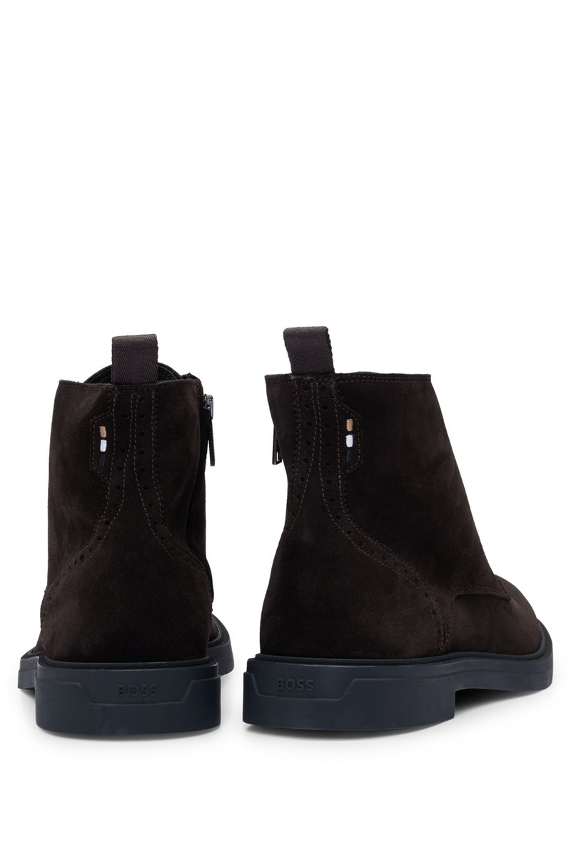 SUEDE HALF BOOTS WITH SIDE ZIP AND SIGNATURE ACCENTS 5
