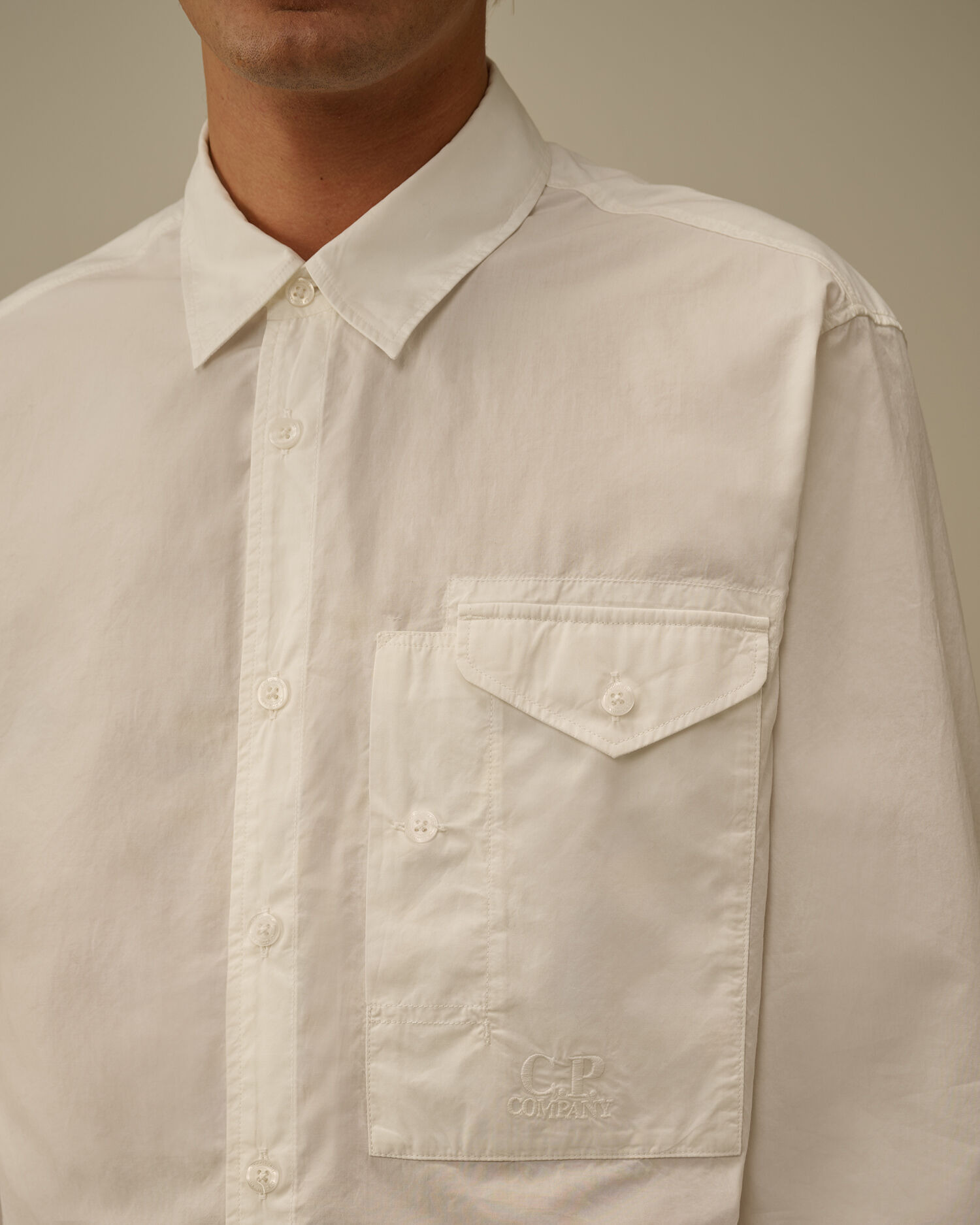 Popeline Longsleeve Logo Button Shirt - 5
