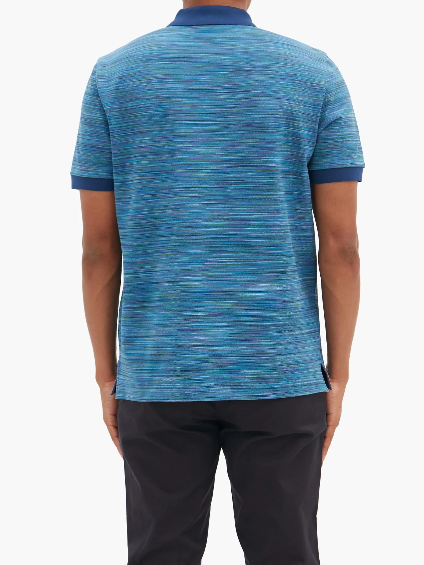 Striped cotton-piqué polo shirt - 5