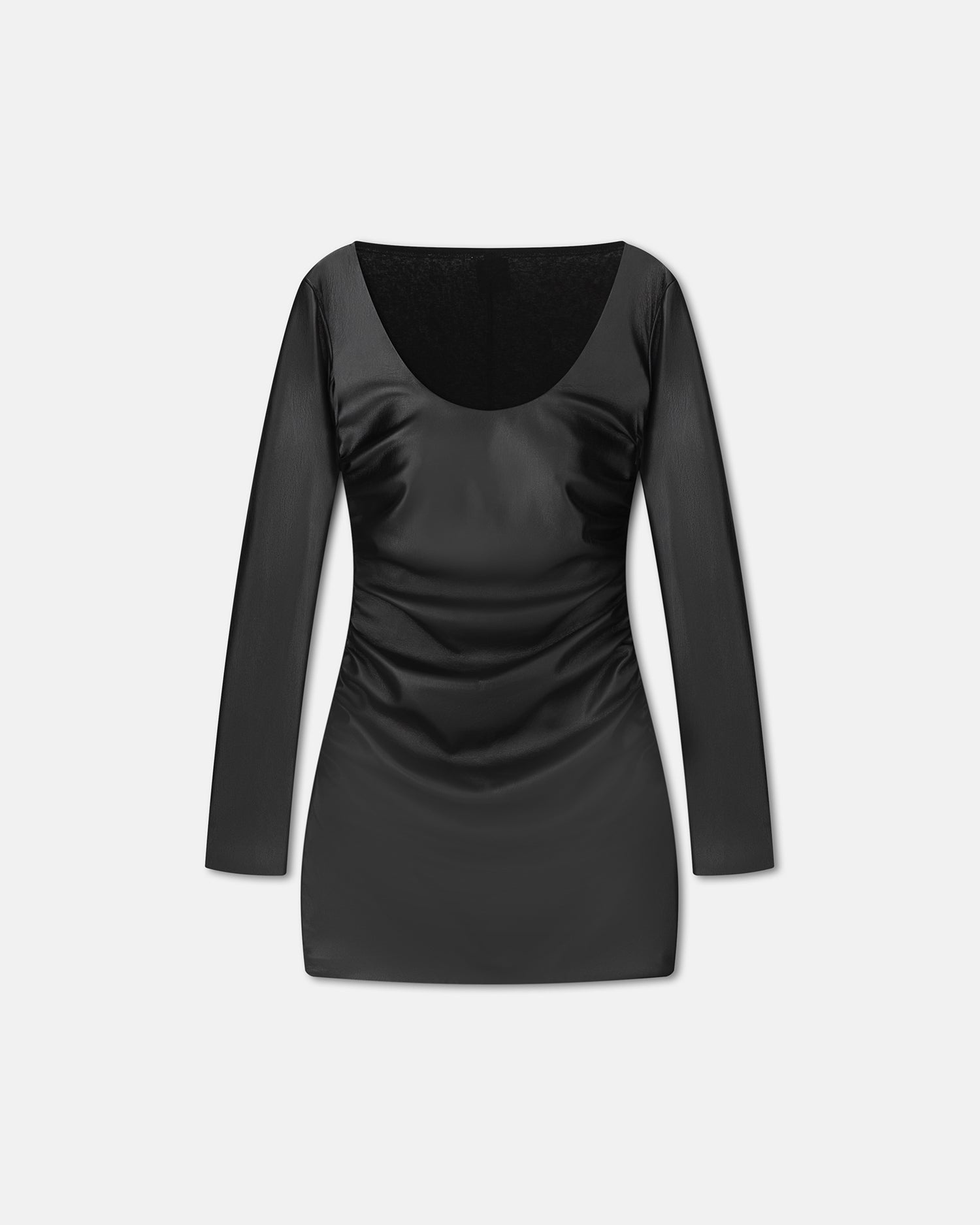 Ruched Okobor™ Alt-Leather Mini Dress - 1