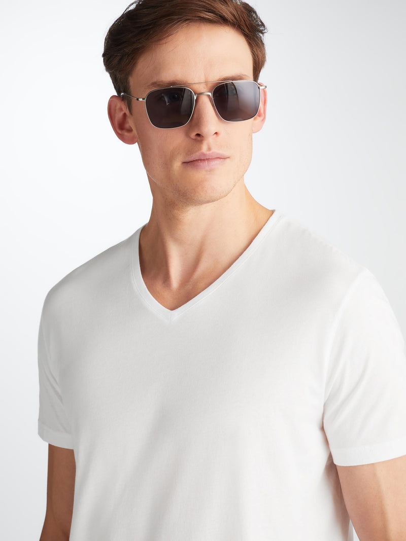 Men's V-Neck T-Shirt Riley Pima Cotton White - 5
