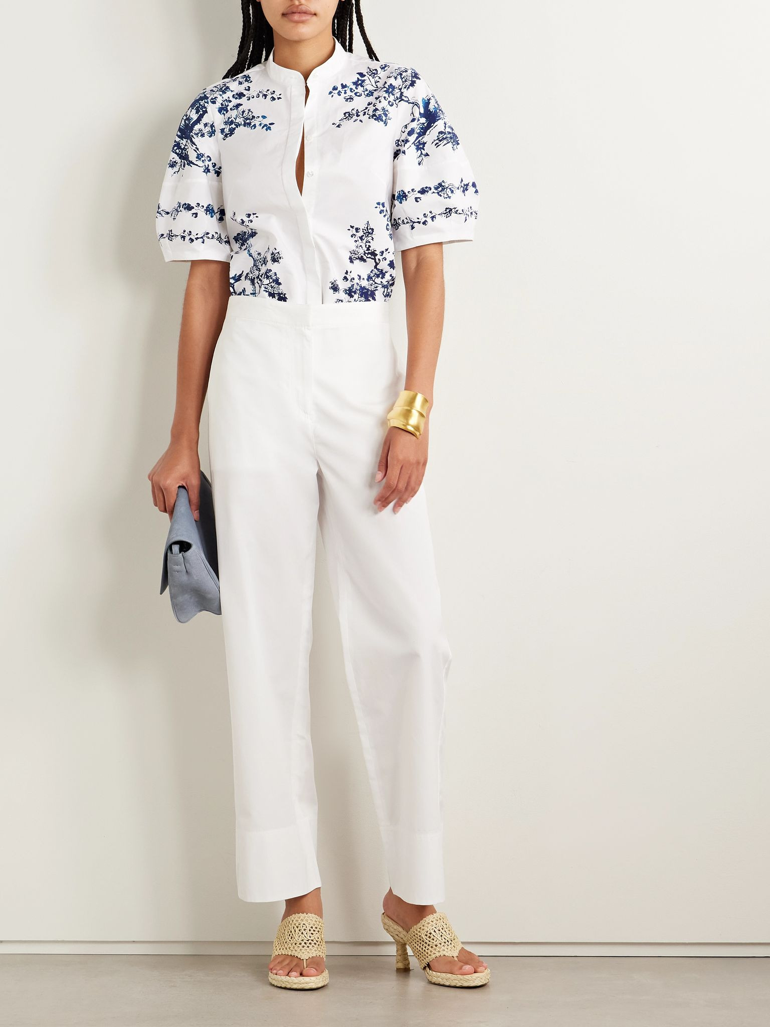 Printed cotton-poplin blouse White - 2