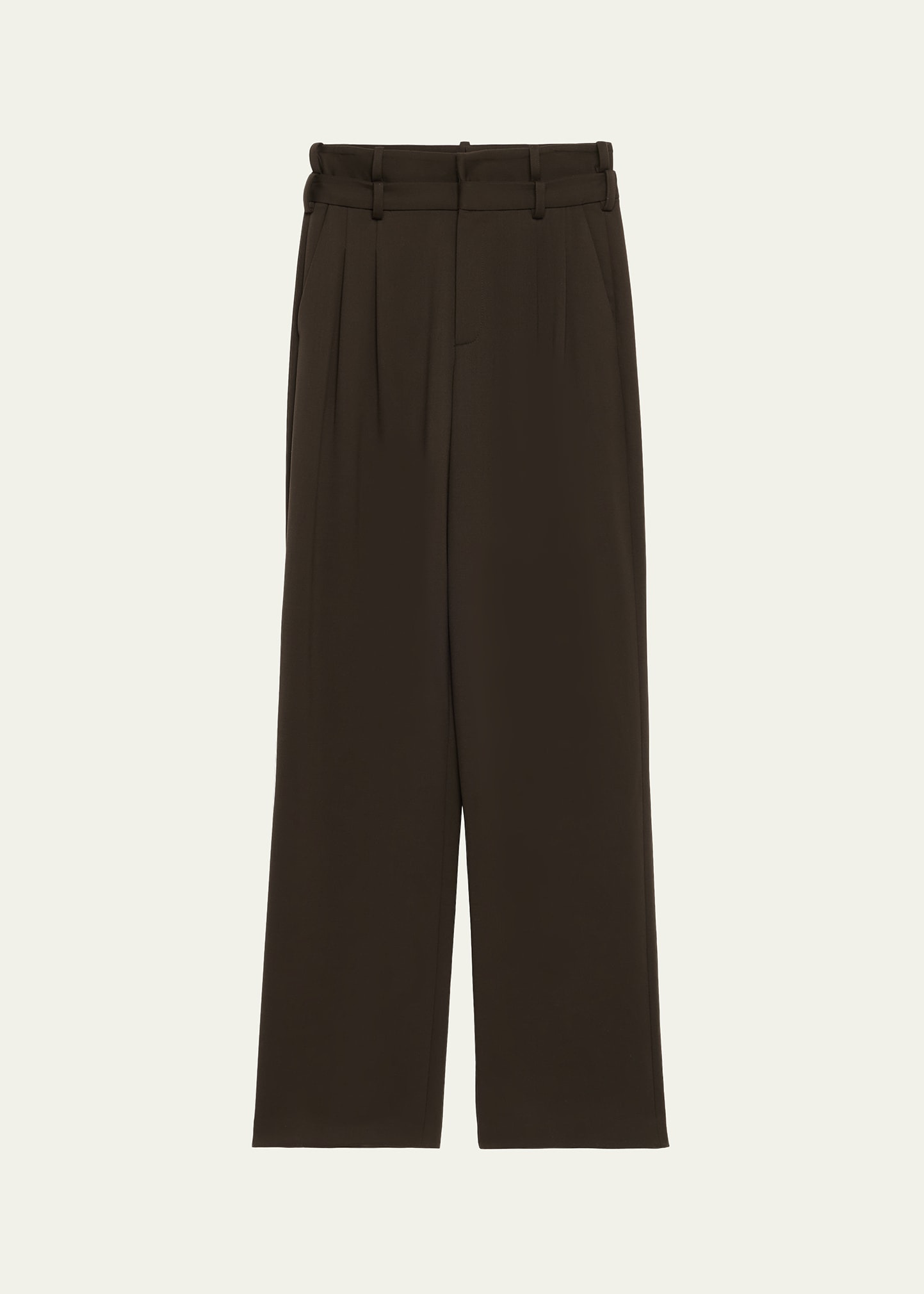 Tailored Double-Waistband Straight-Leg Trousers - 1