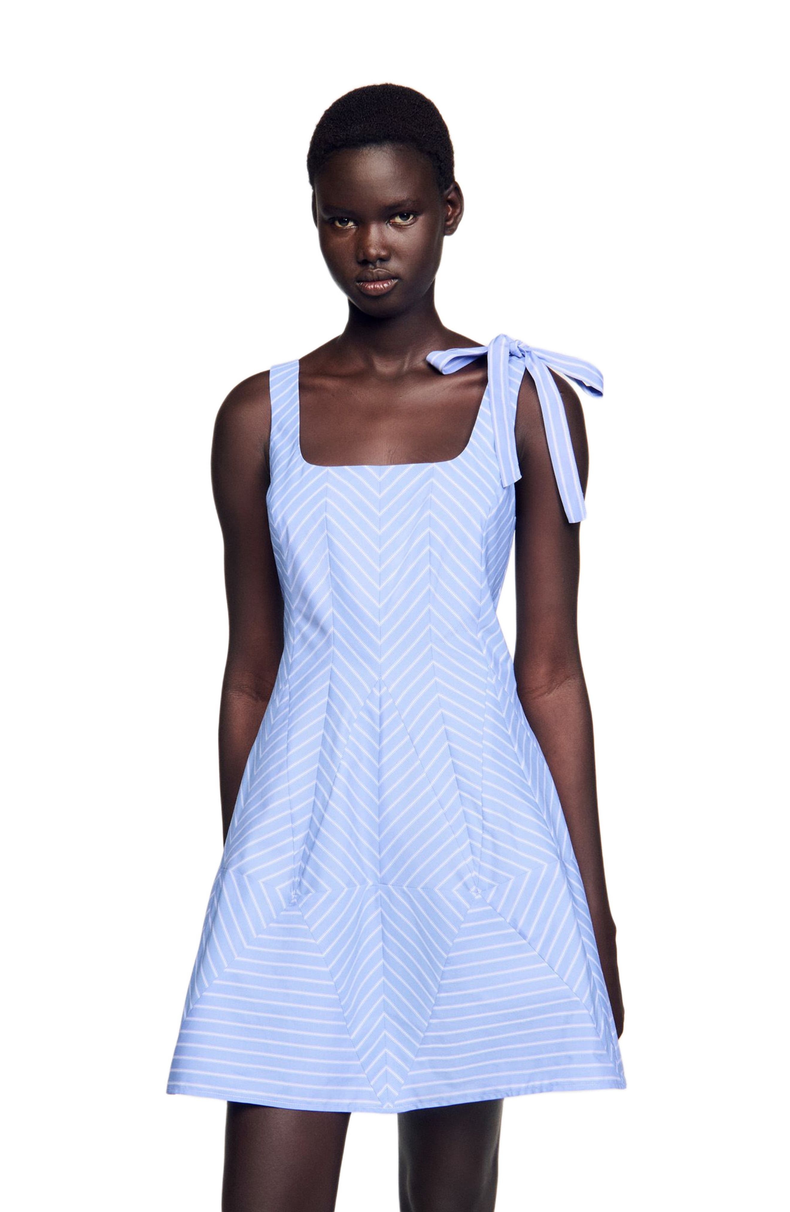 SANDRO Short striped dress in Blu /White at Nordstrom - 3