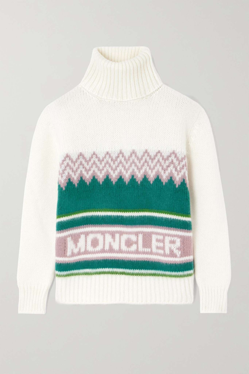 Intarsia wool turtleneck sweater - 1