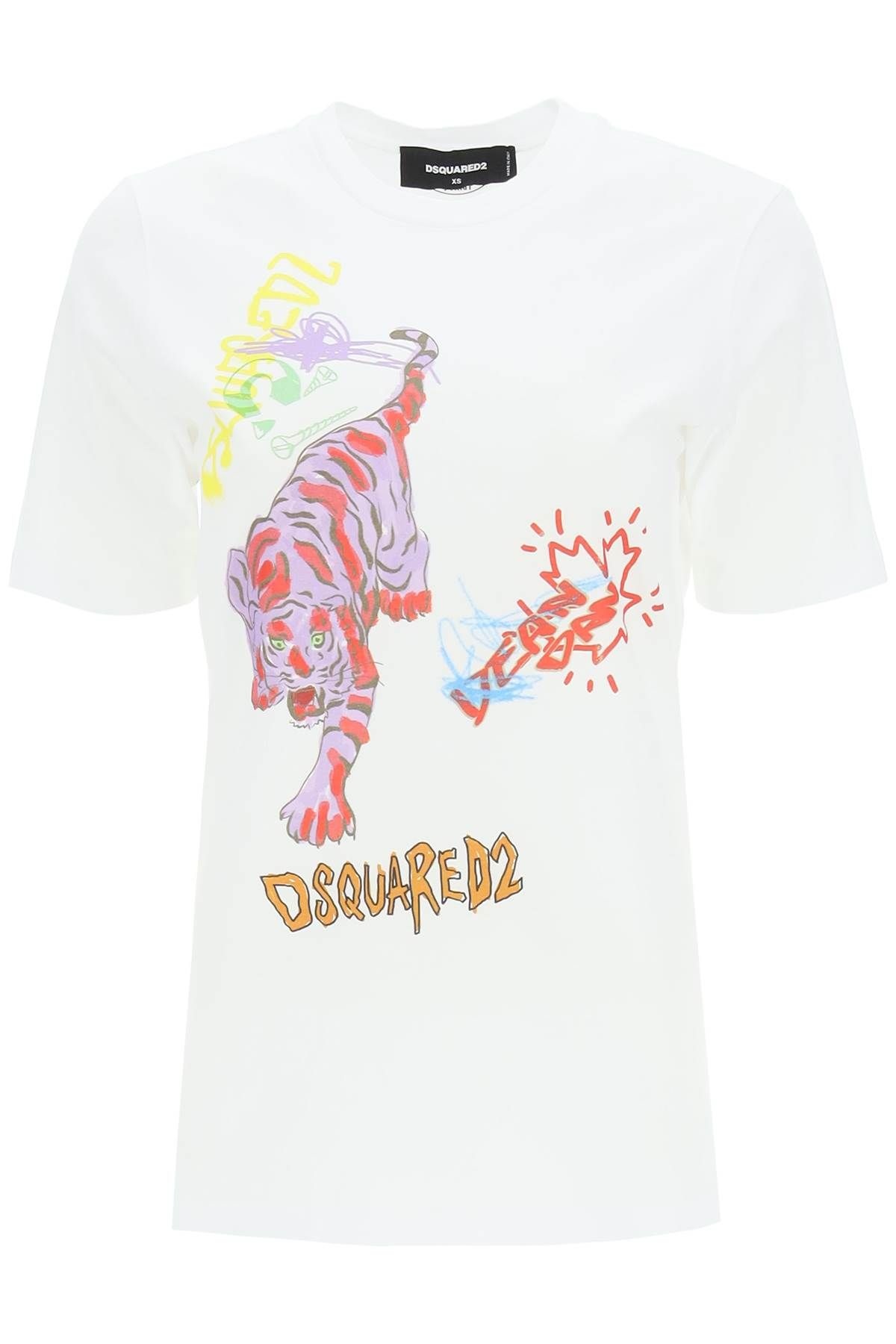 DOODLE TIGER PRINT T-SHIRT - 1