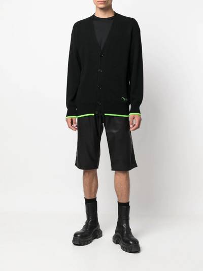 MSGM embroidered-logo fine-knit cardigan outlook