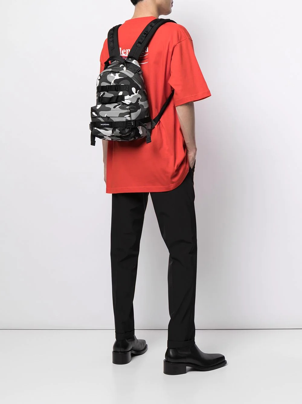 camouflage-print logo backpack - 2