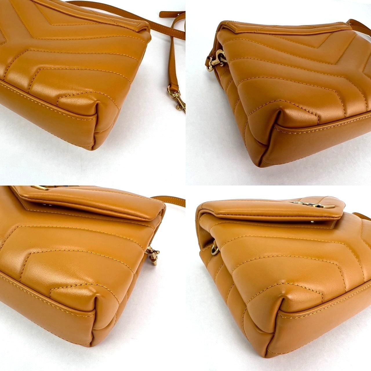 Saint Laurent Calfskin Quilted Toy Loulou Yellow Crossbody Bag - 7