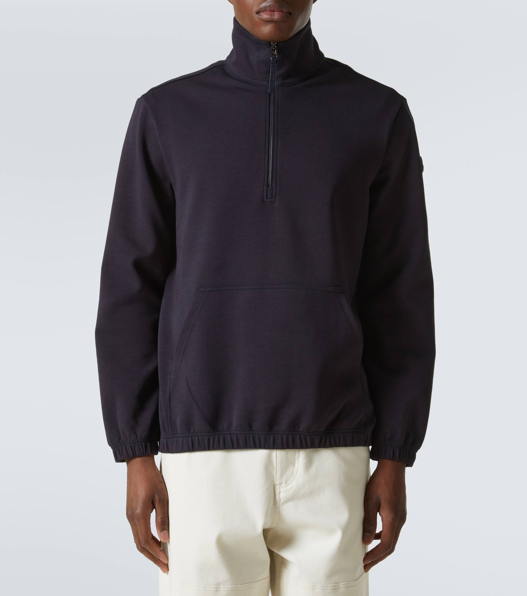 Cotton-blend half-zip sweatshirt - 3