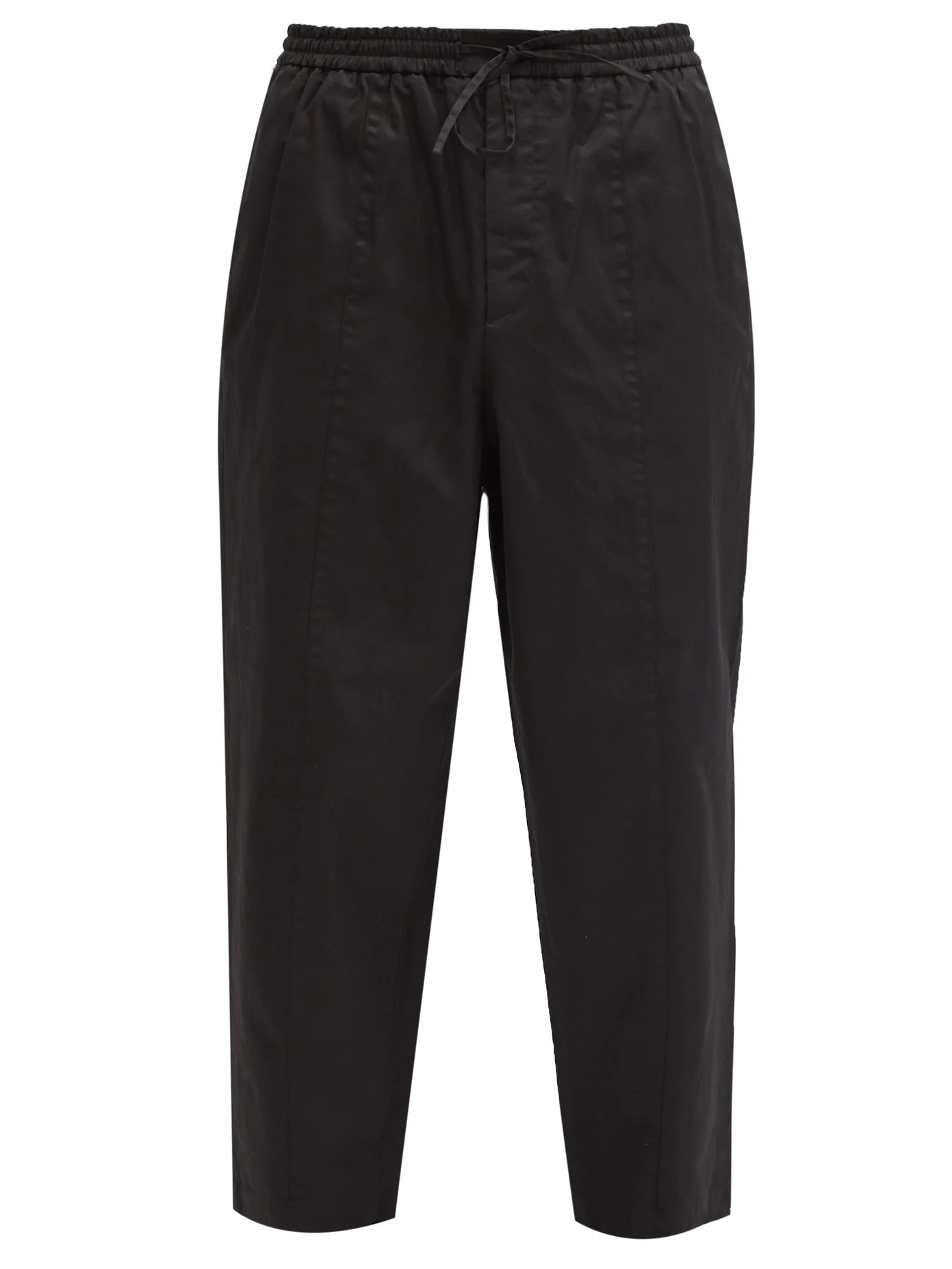 Cropped cotton-poplin trousers - 1