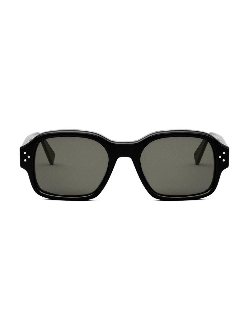 Men's Bold 3 Dots 56MM Geometric Sunglasses - Shiny Black Smoke 1