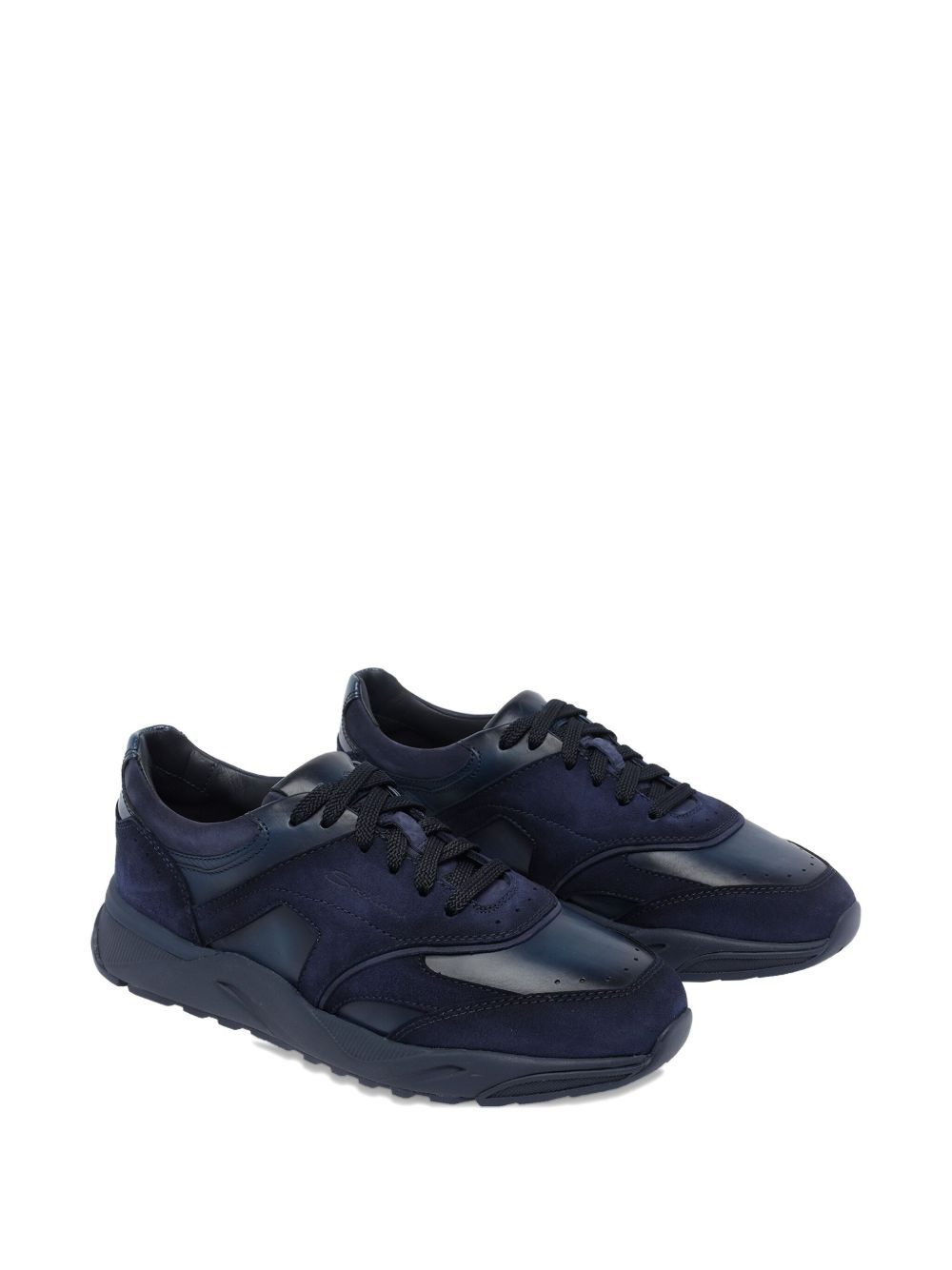 suede paneled sneakers - 2