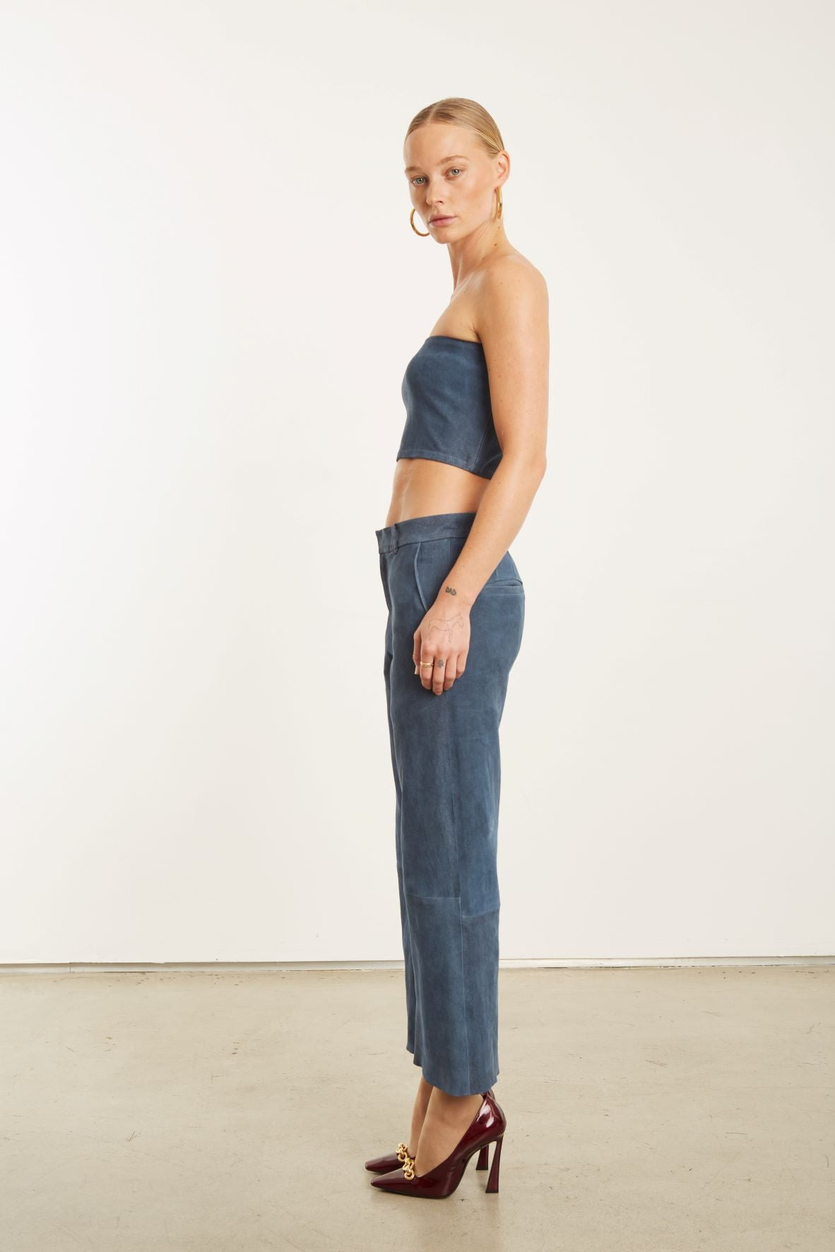 DENIM SUEDE MICRO TUBE TOP - 4