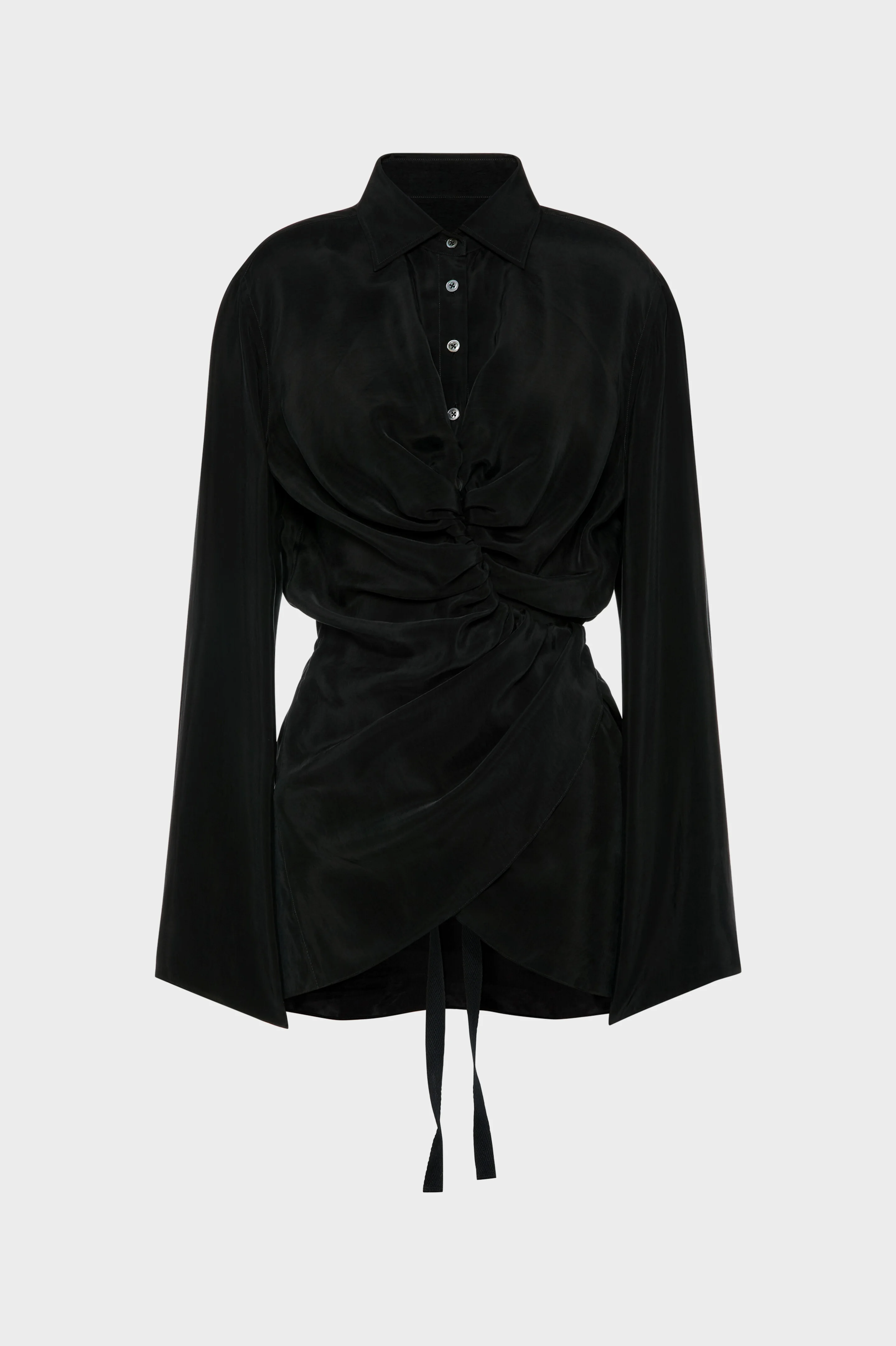 Ruched Wrap Shirt - 1