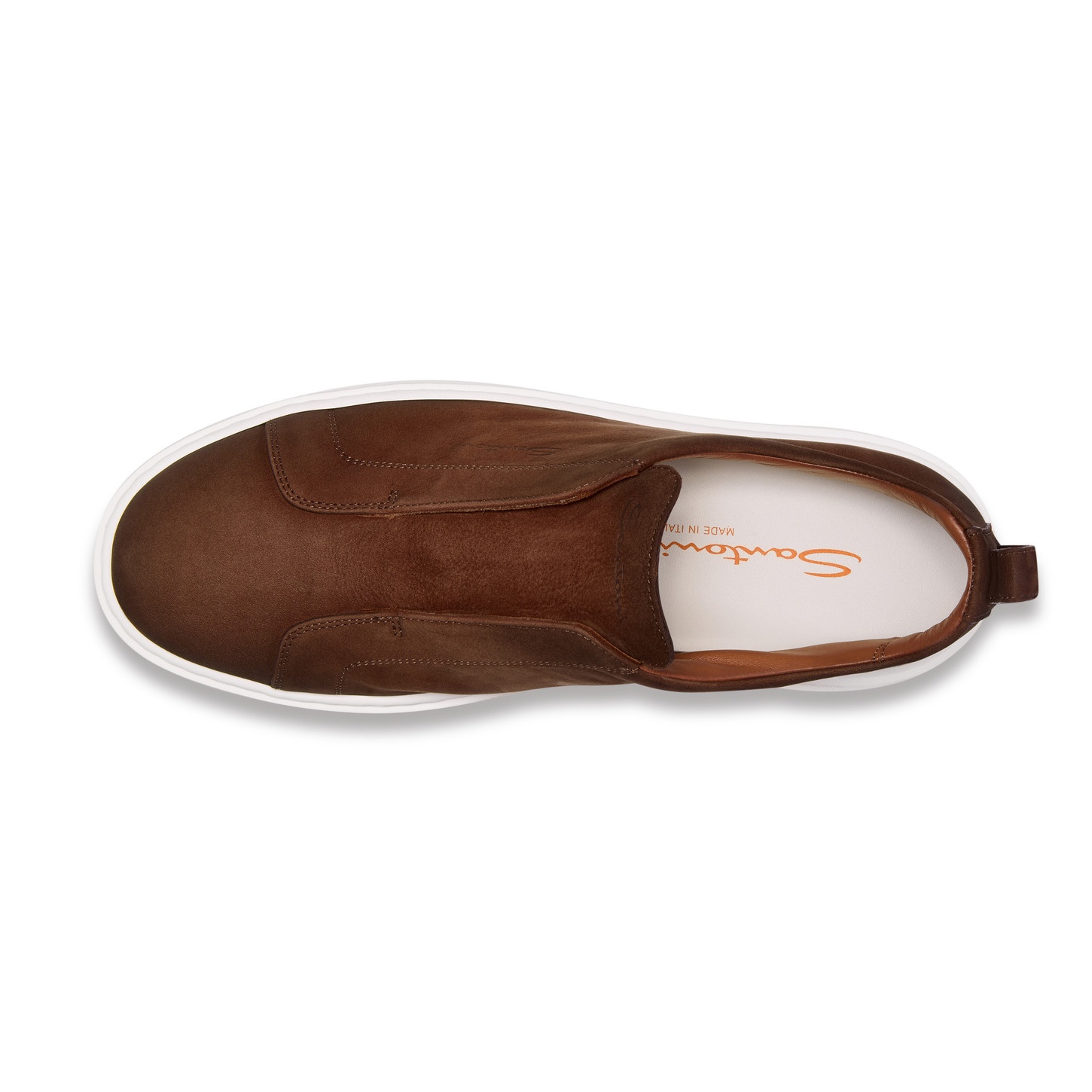 Men's dark brown nubuck slip-on sneaker - 4