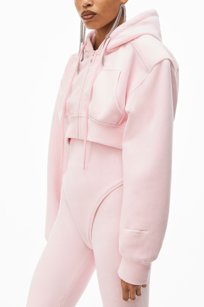 CROPPED ZIP UP HOODIE IN VELOUR 3