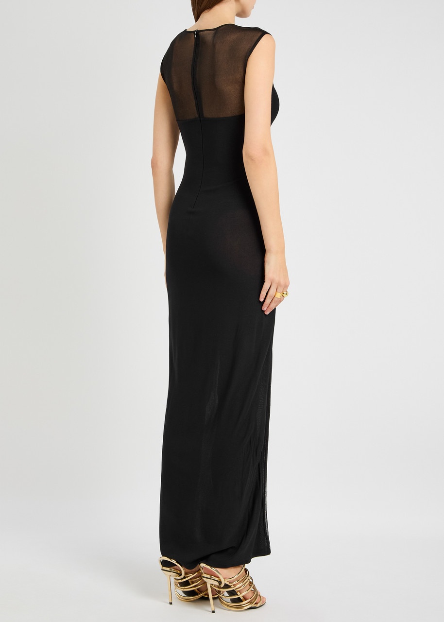 Alaïa Panelled Mesh Maxi Dress - 3
