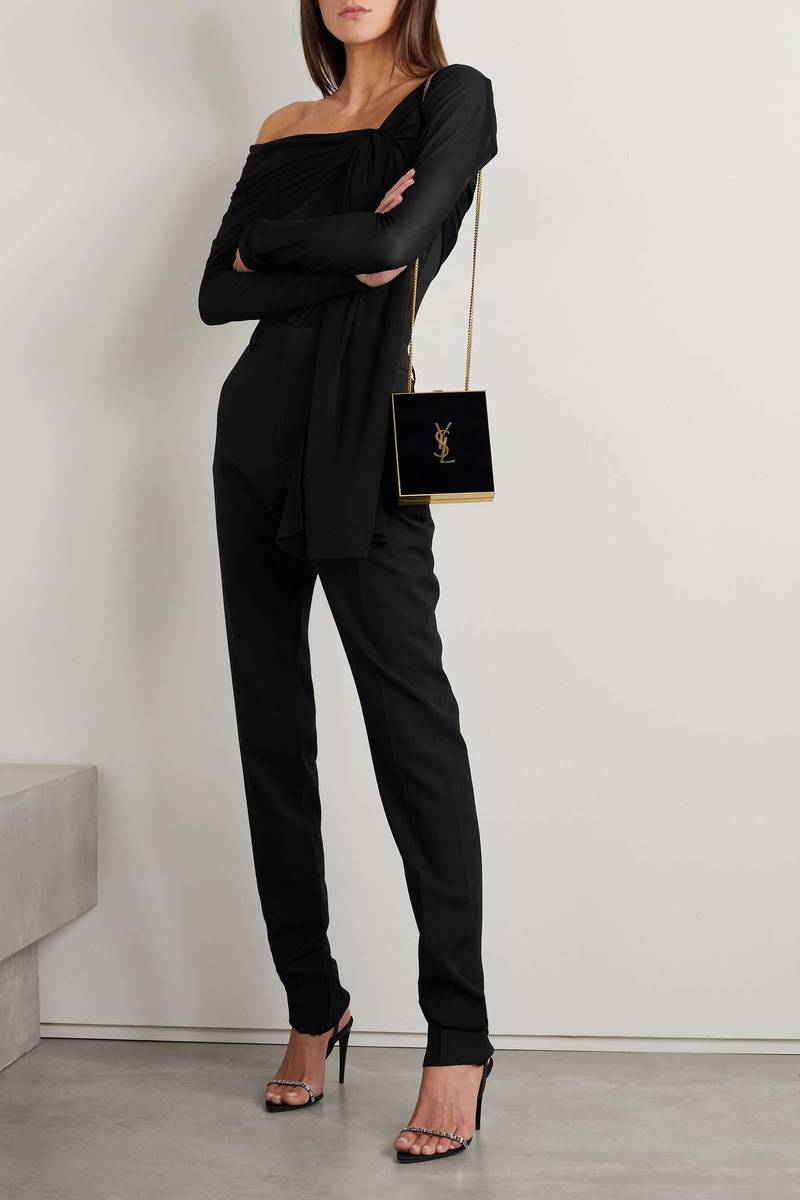 SAINT LAURENT Wool-gabardine slim-leg pants outlook