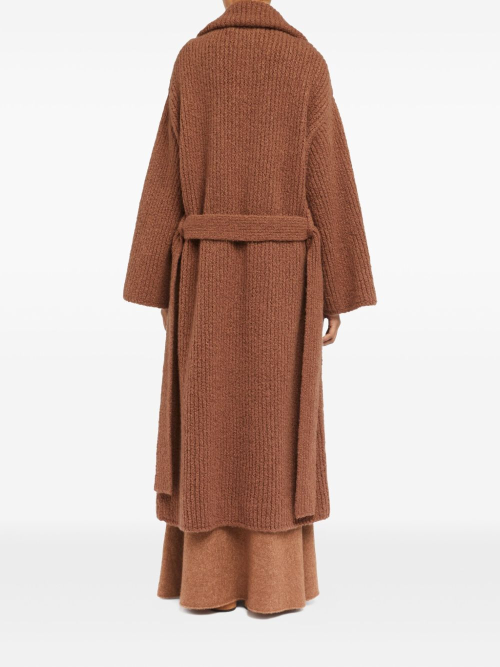 ribbed belted coat - 4