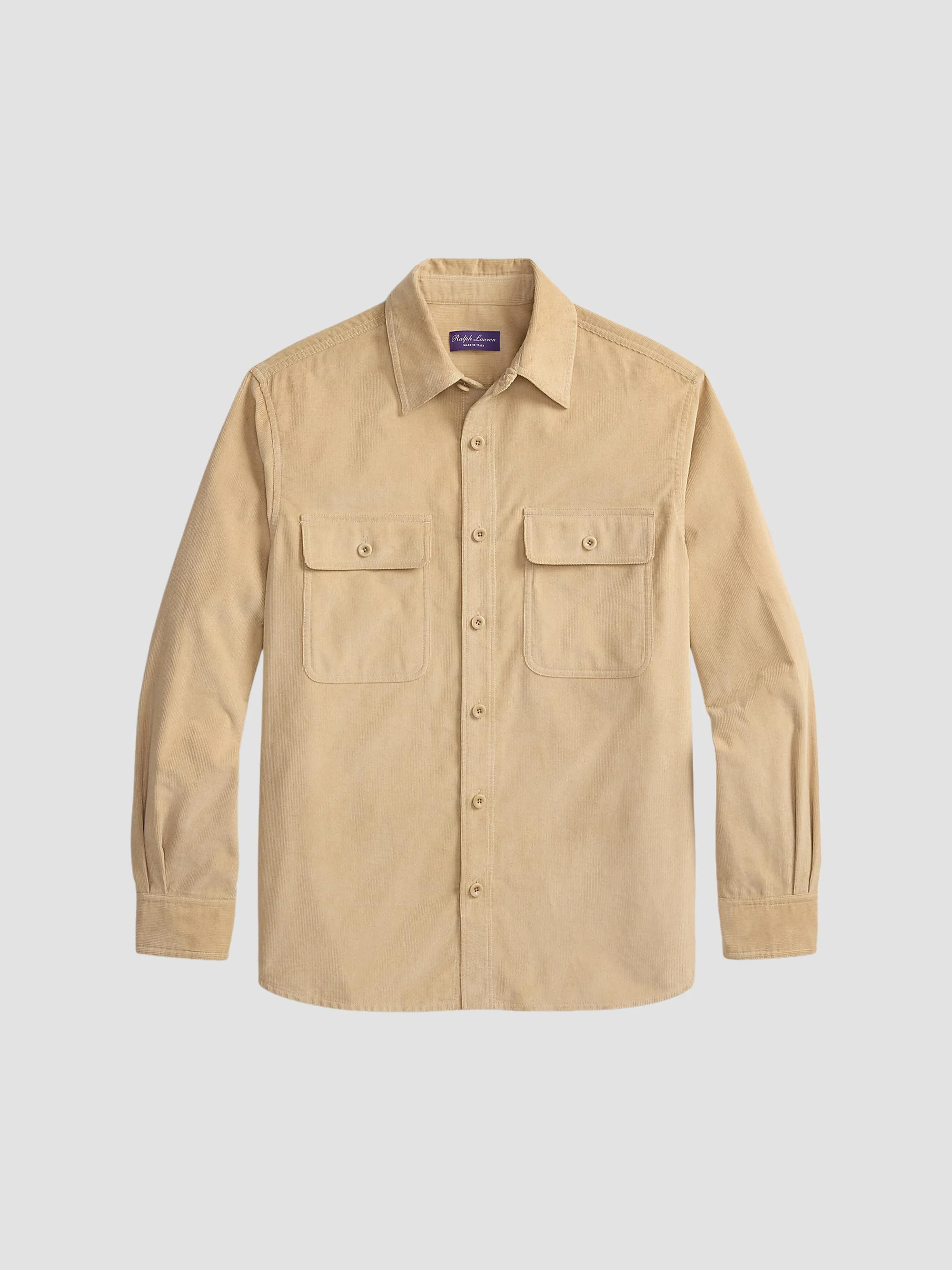 Men's Sea Island Corduroy Sport Shirt - Champagne - 1
