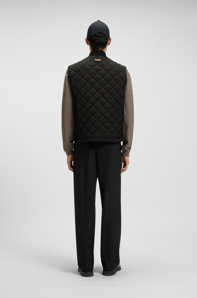 WATER-REPELLENT GILET IN QUILTED SATIN WITH LOGO PLAQUE 4