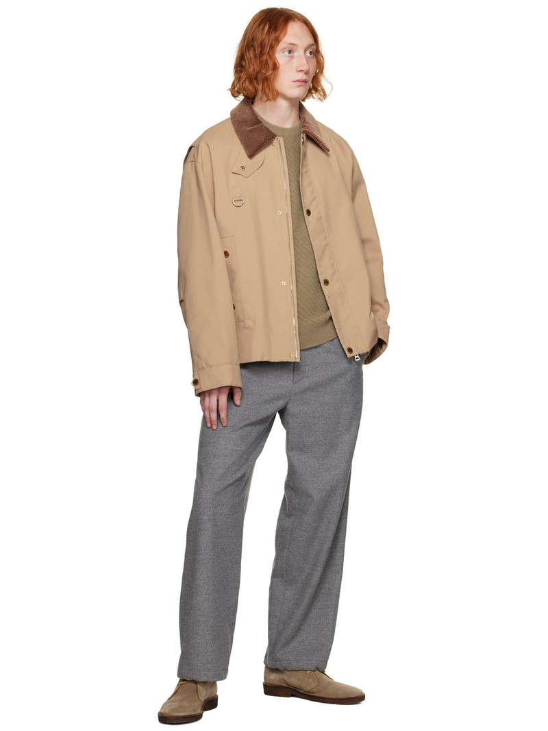 SOLID HOMME Khaki Striped Sweater outlook