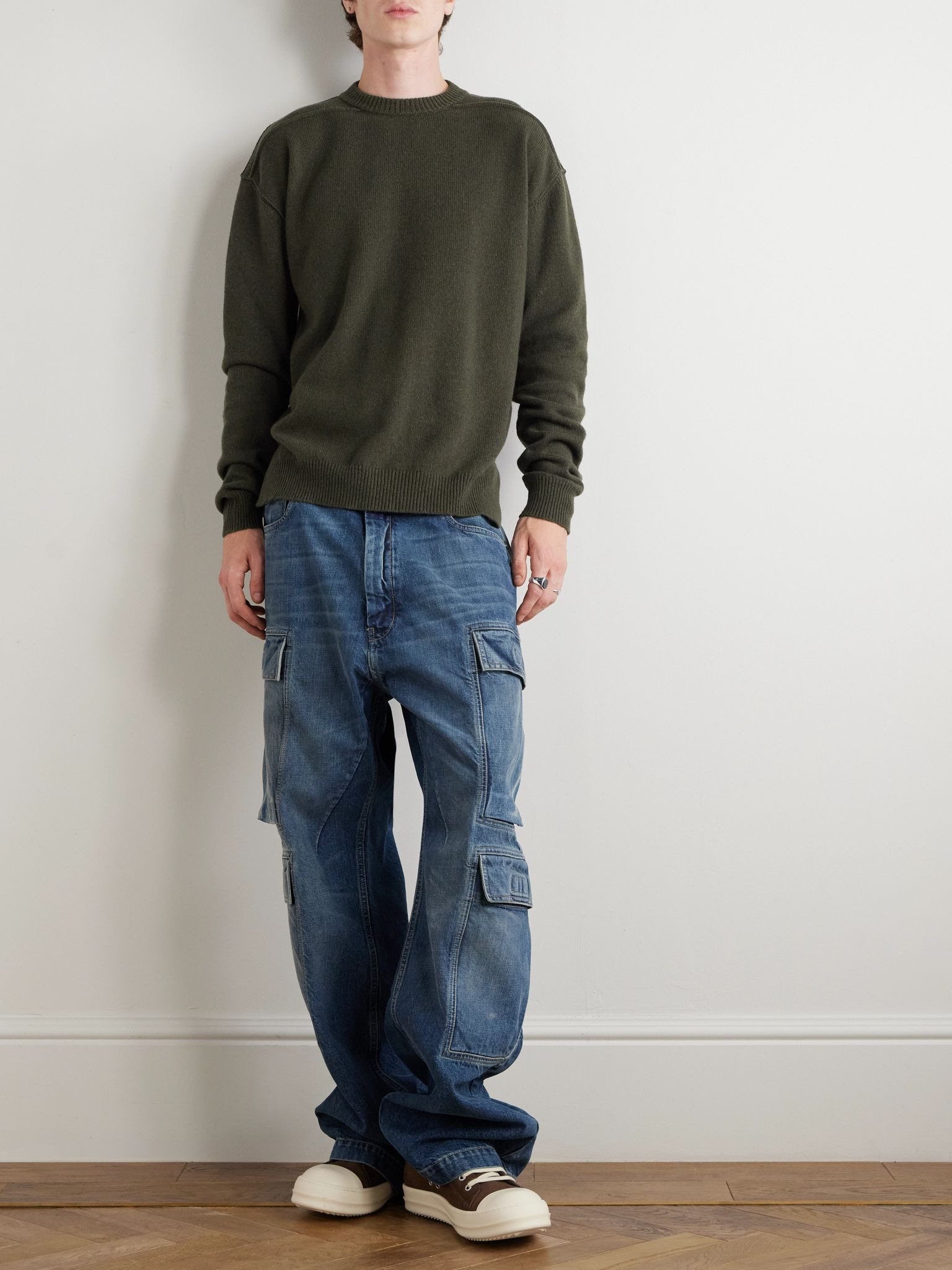 Boiled Cashmere and Wool-Blend Sweater Green - 2