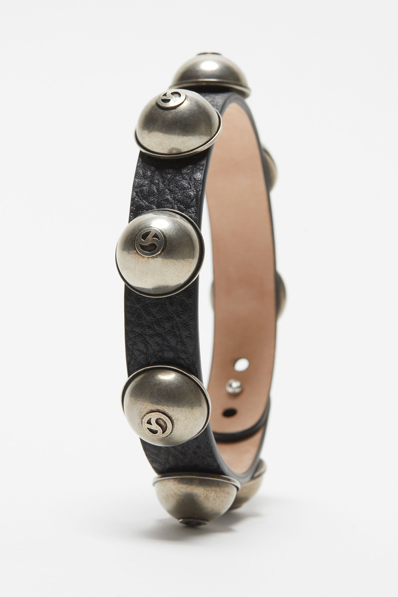 Leather stud necklace - Black 3