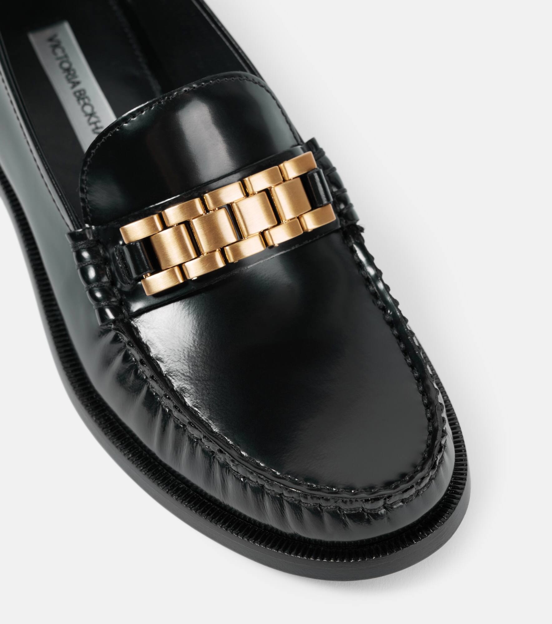 Chain leather loafers - 5