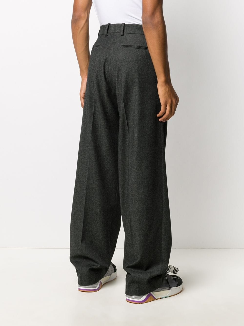 twill pleated tailored trousers - 4