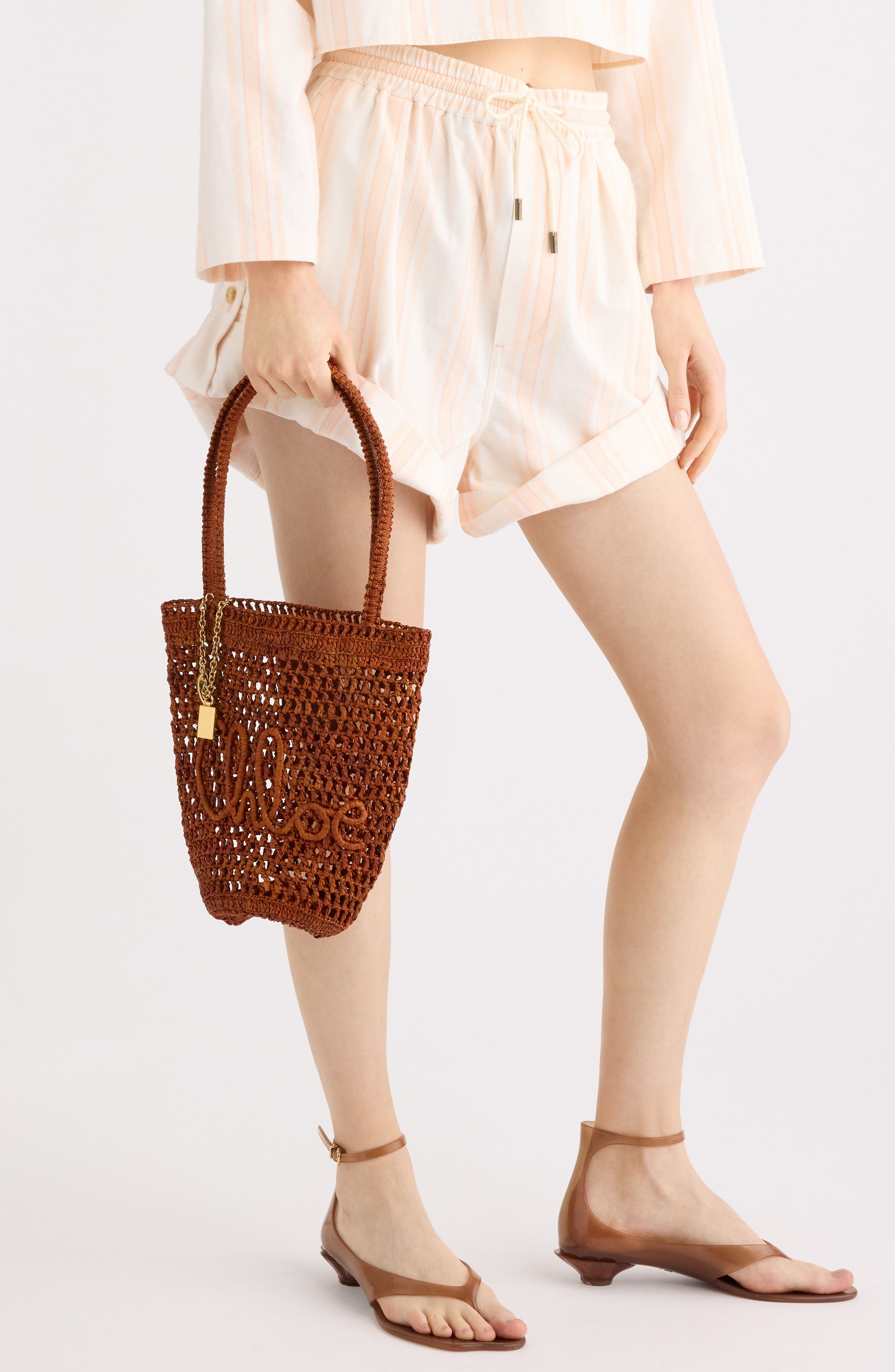 Chloé Small Summer Banana Crocheted Raffia Tote in Clay Brown at Nordstrom - 2