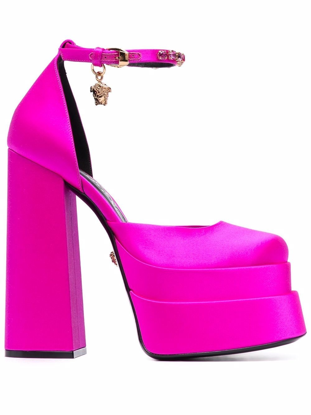 Medusa Head charm platform sandals - 1