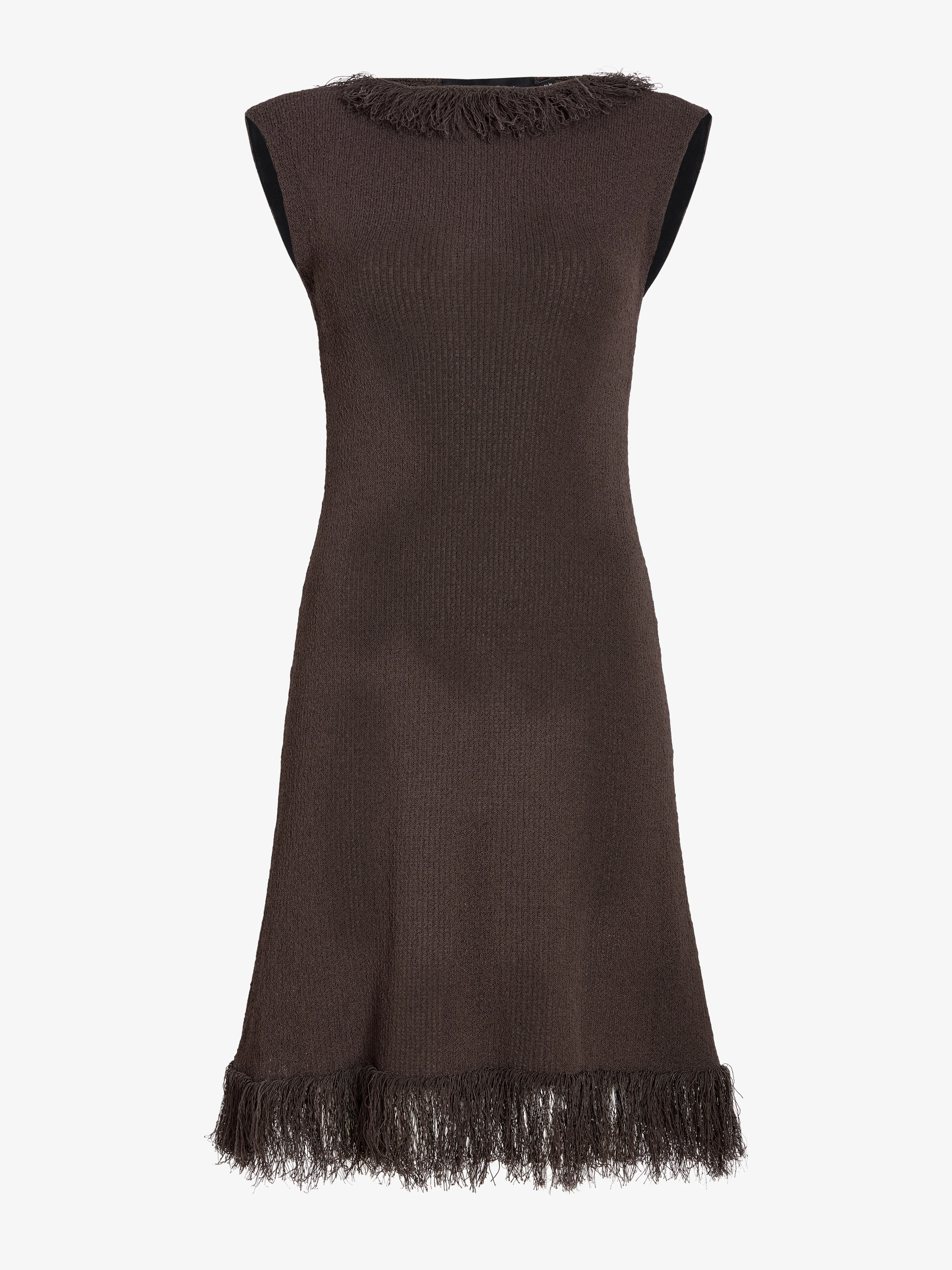Saski Dress in Cotton in Textured Fringe - 1
