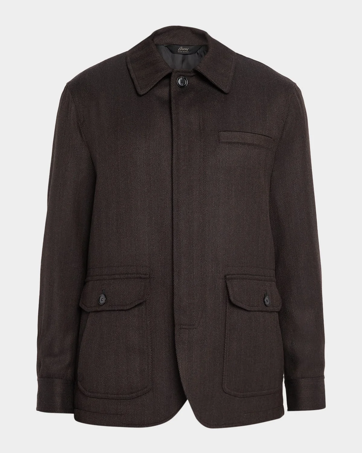 Men's Super 180's Wool Herringbone Chore Jacket - 1