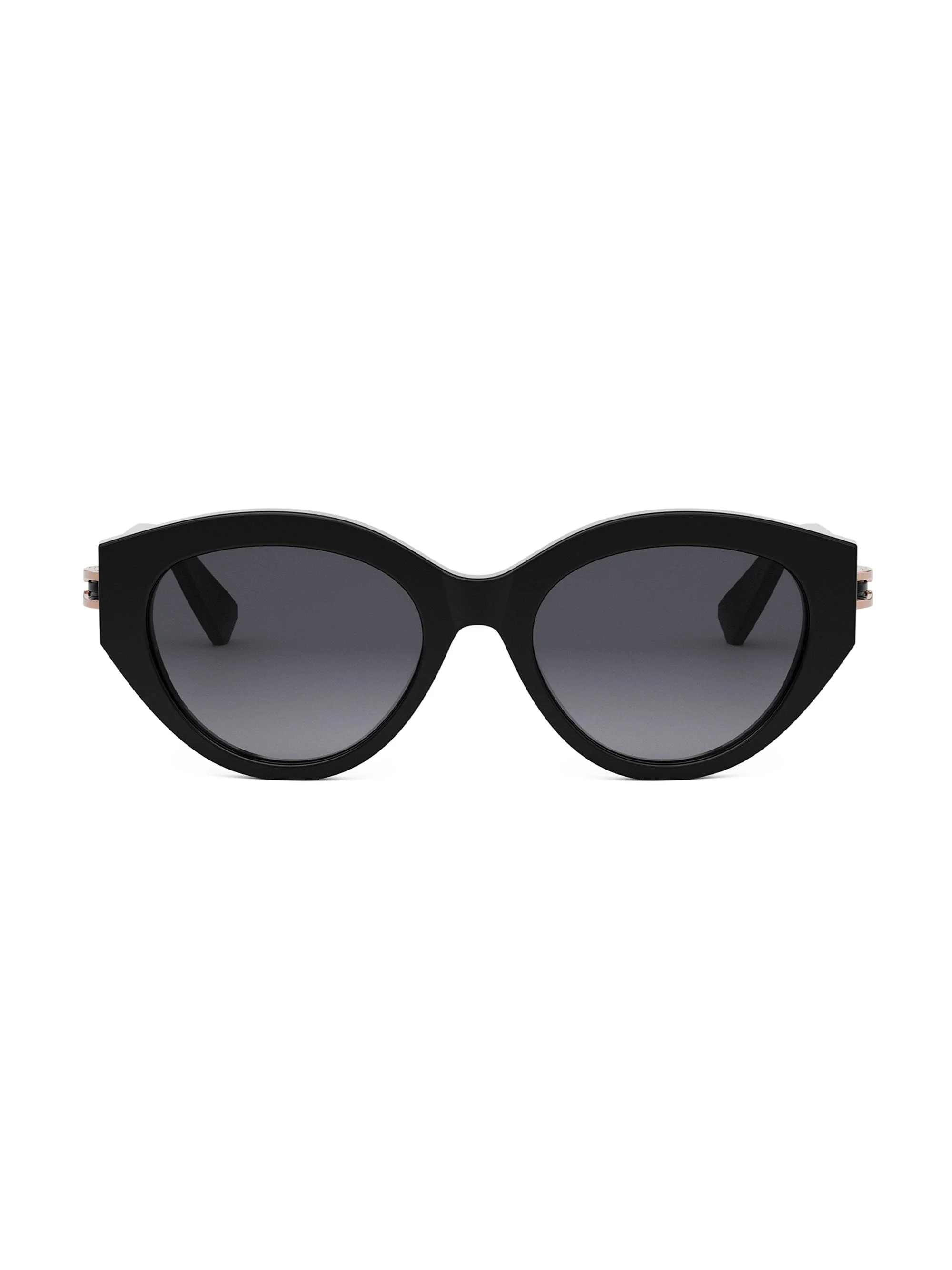 Women's B. Zero1 53MM Oval Sunglasses - Black Gold Black - 1