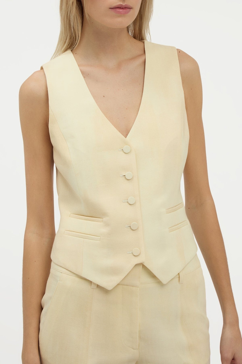 GABRIELA HEARST Coleridge Vest in Ivory Virgin Wool outlook