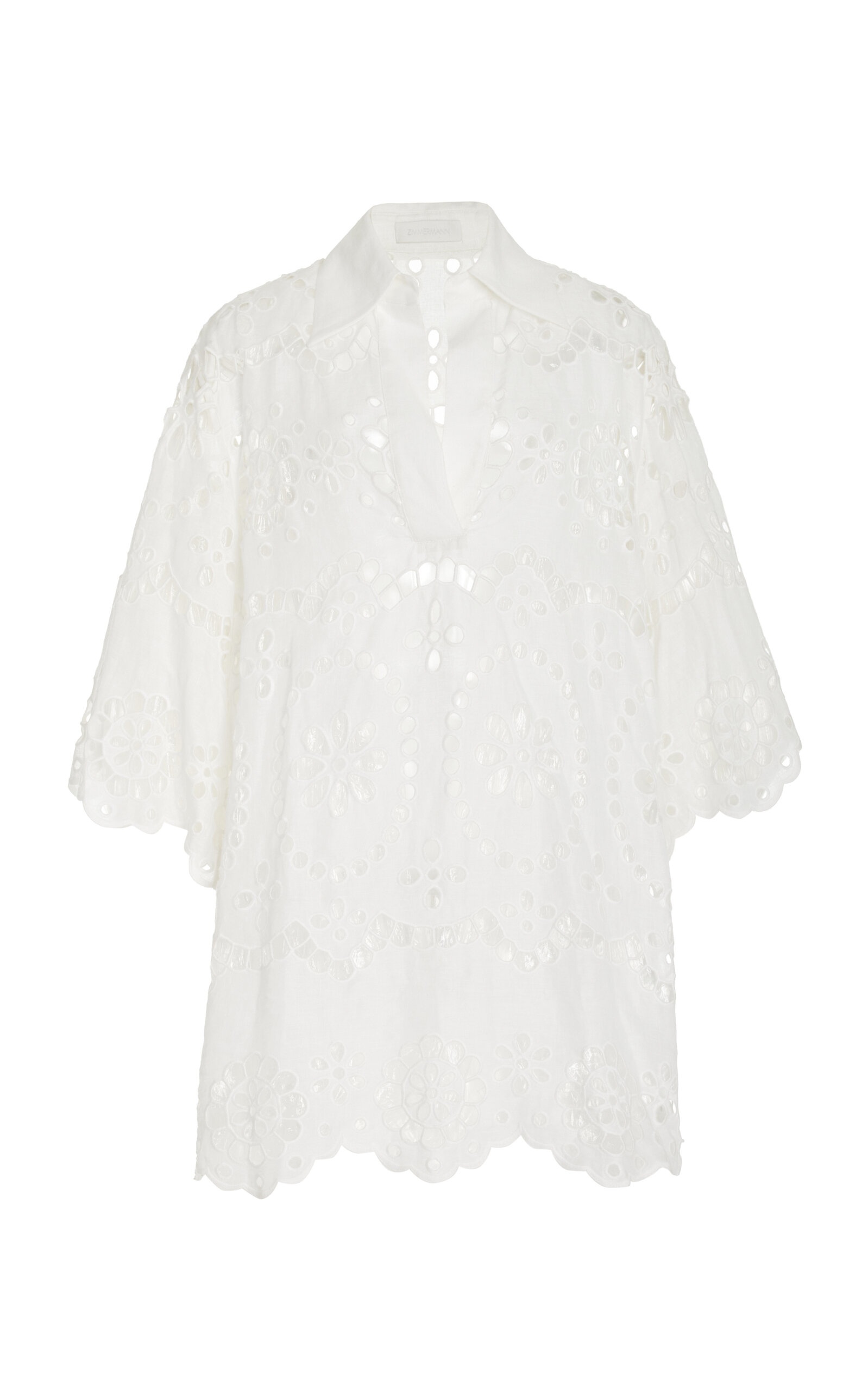 Zimmermann Lexi Lace Linen Tunic Top ivory | modaoperandi