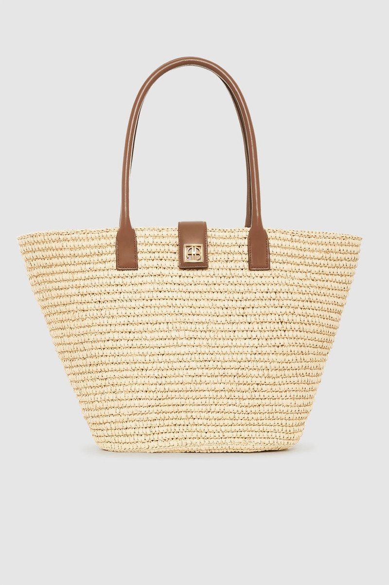 Lou Tote Monogram - Natural With Cognac 1