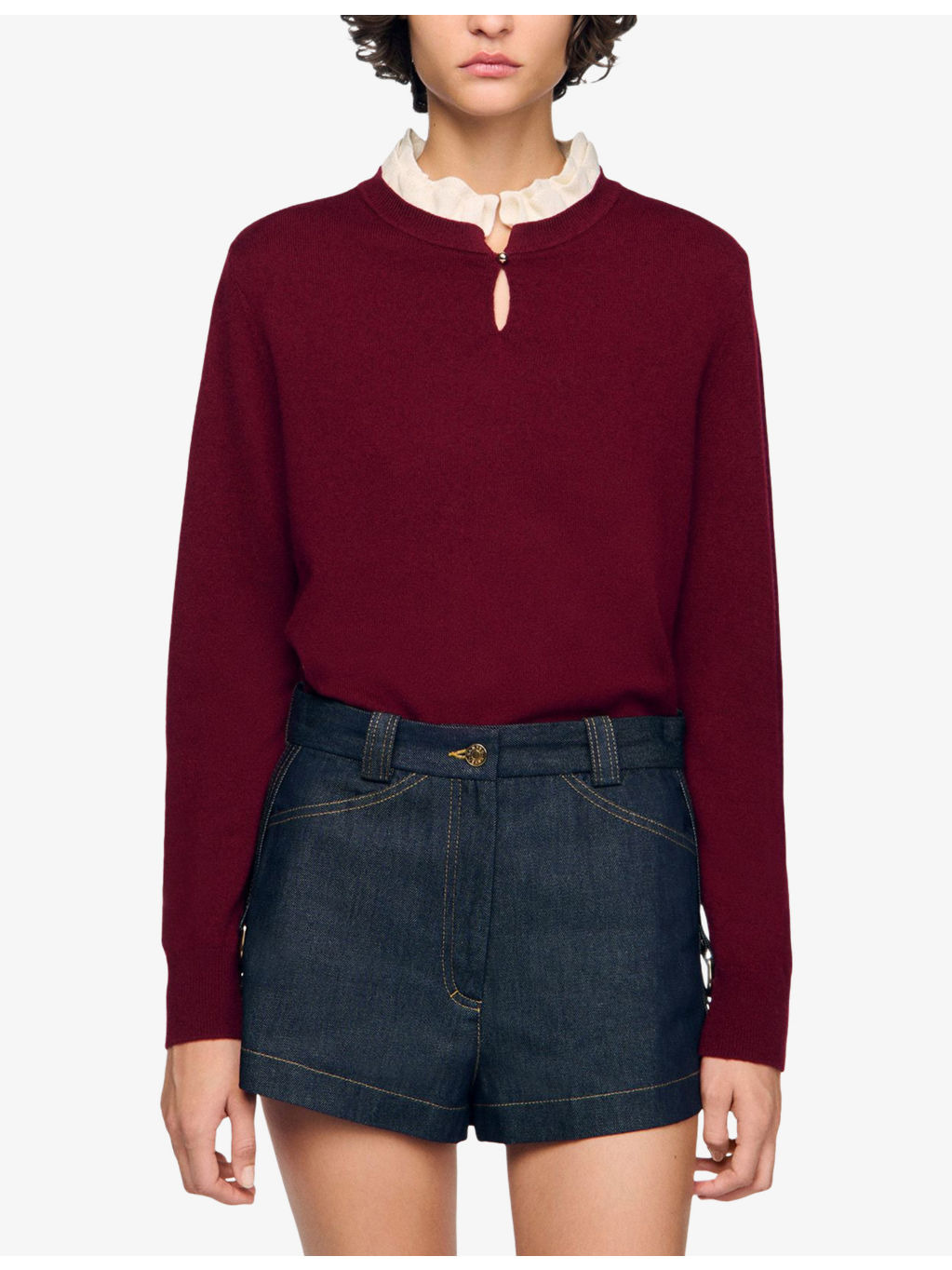 Ruffled-Neck Long-Sleeve Wool And Cashmere-Blend Jumper - 3