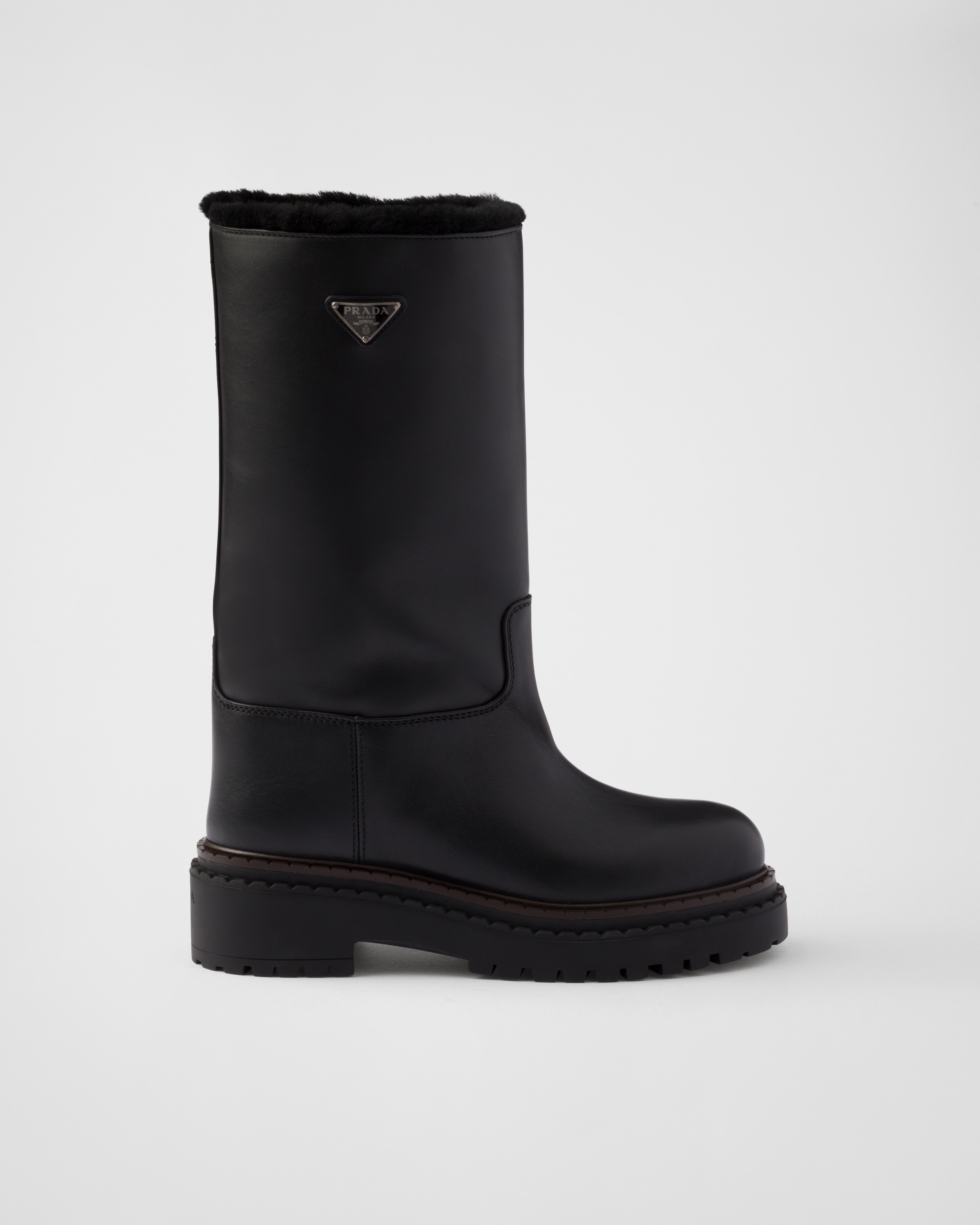 Leather and shearling boots - 2