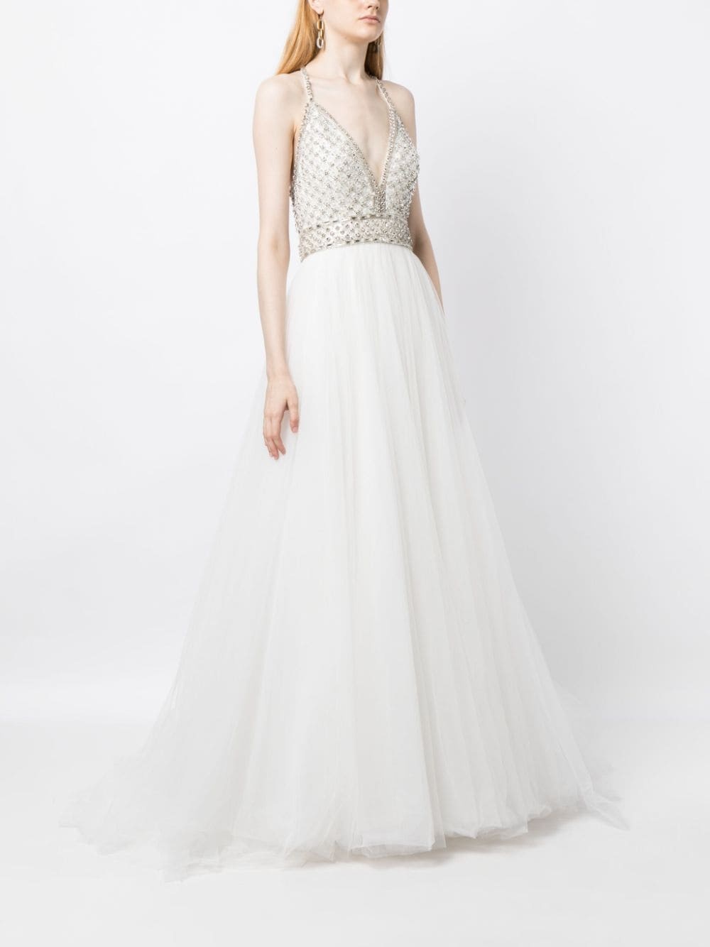 Eva crystal-embellished halterneck gown - 3