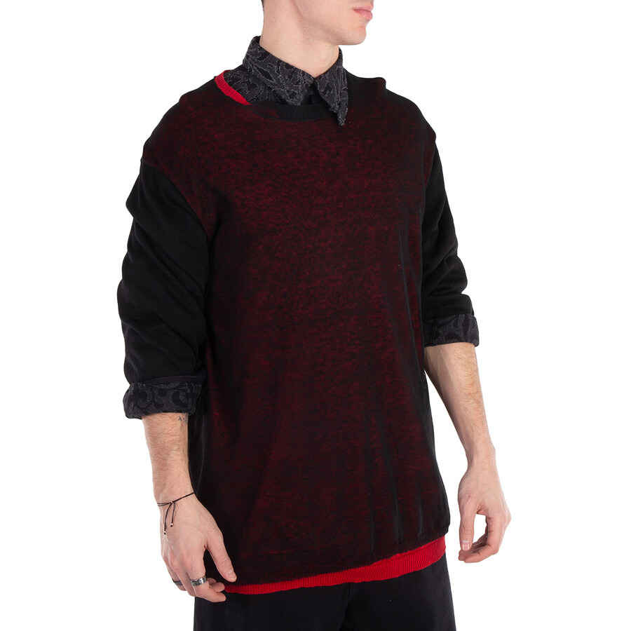 Yohji Yamamoto 14-Gauge Layered Knit Pullover, Brand Size 3 (Large) - 3