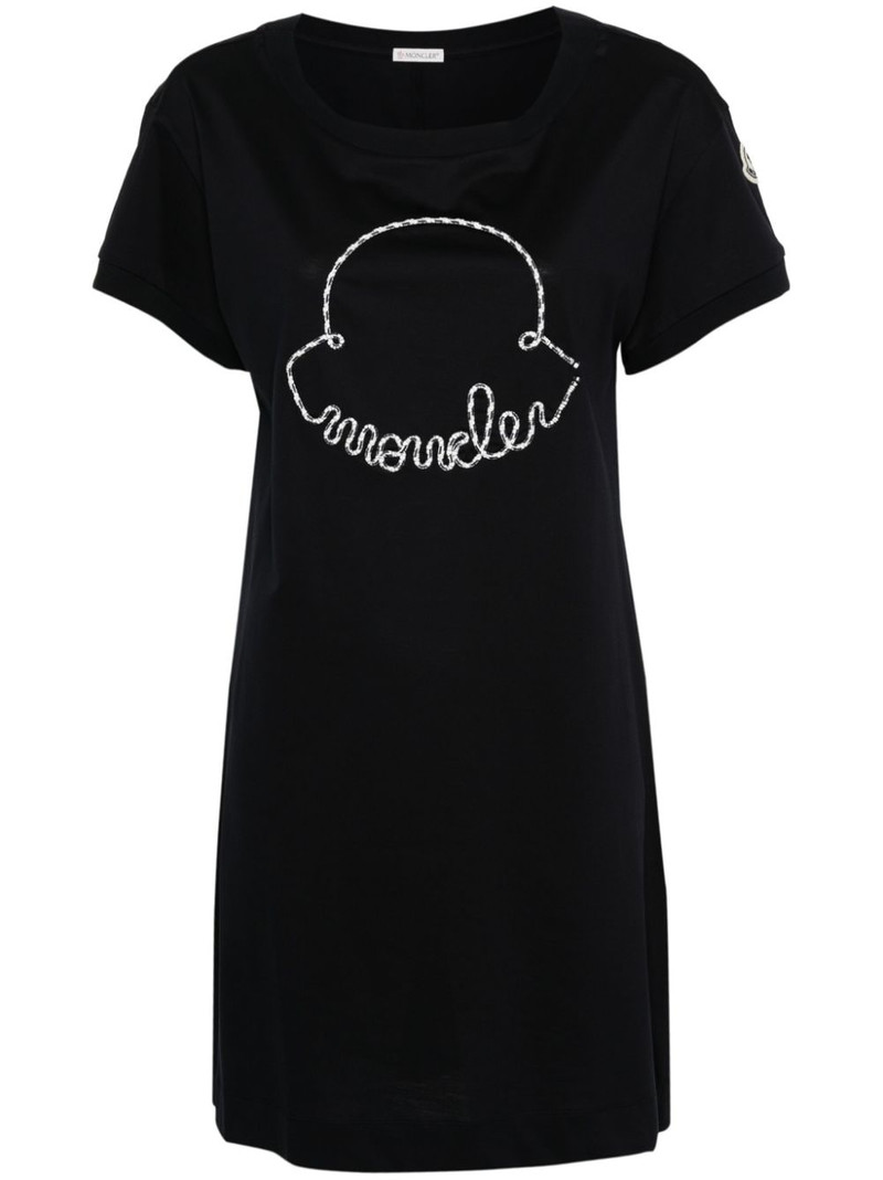 corded-logo cotton mini dress 1