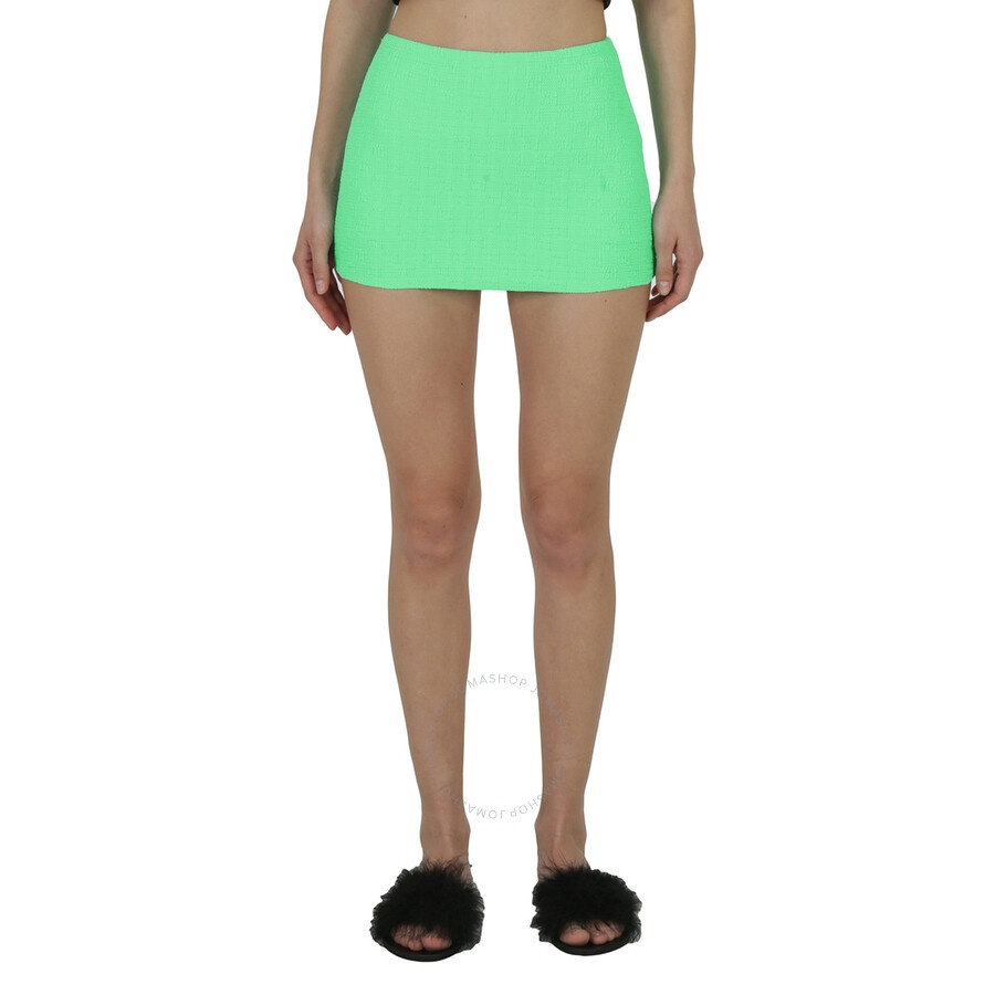 T by Alexander Wang Ladies Mint Julep All Over Logo Mini Skirt - 3