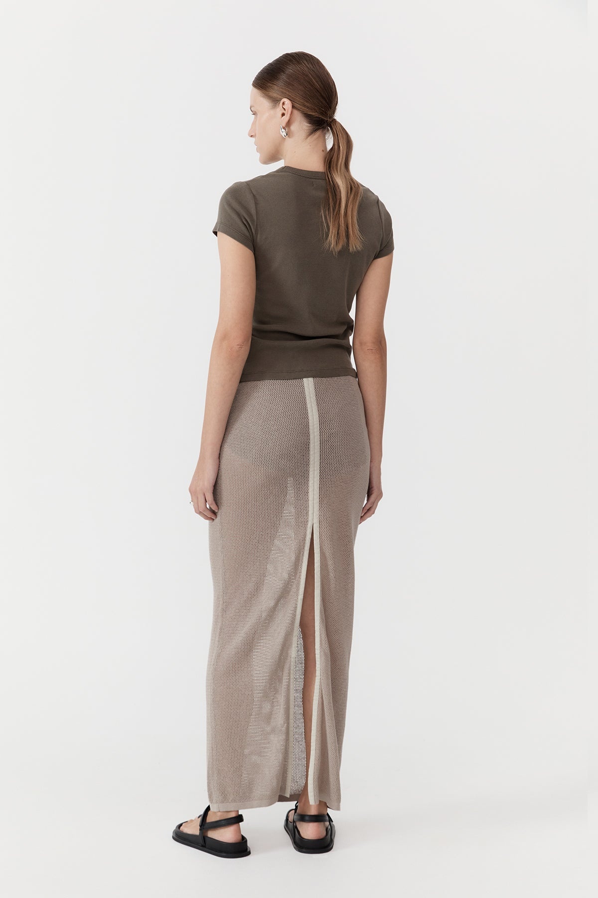 Mesh Maxi Skirt - Fog - 4