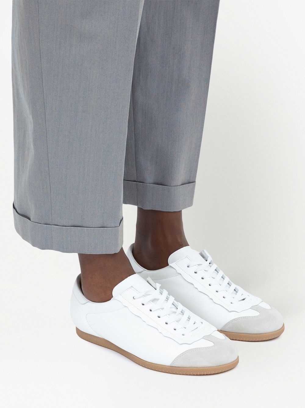 panelled low-top sneakers - 4