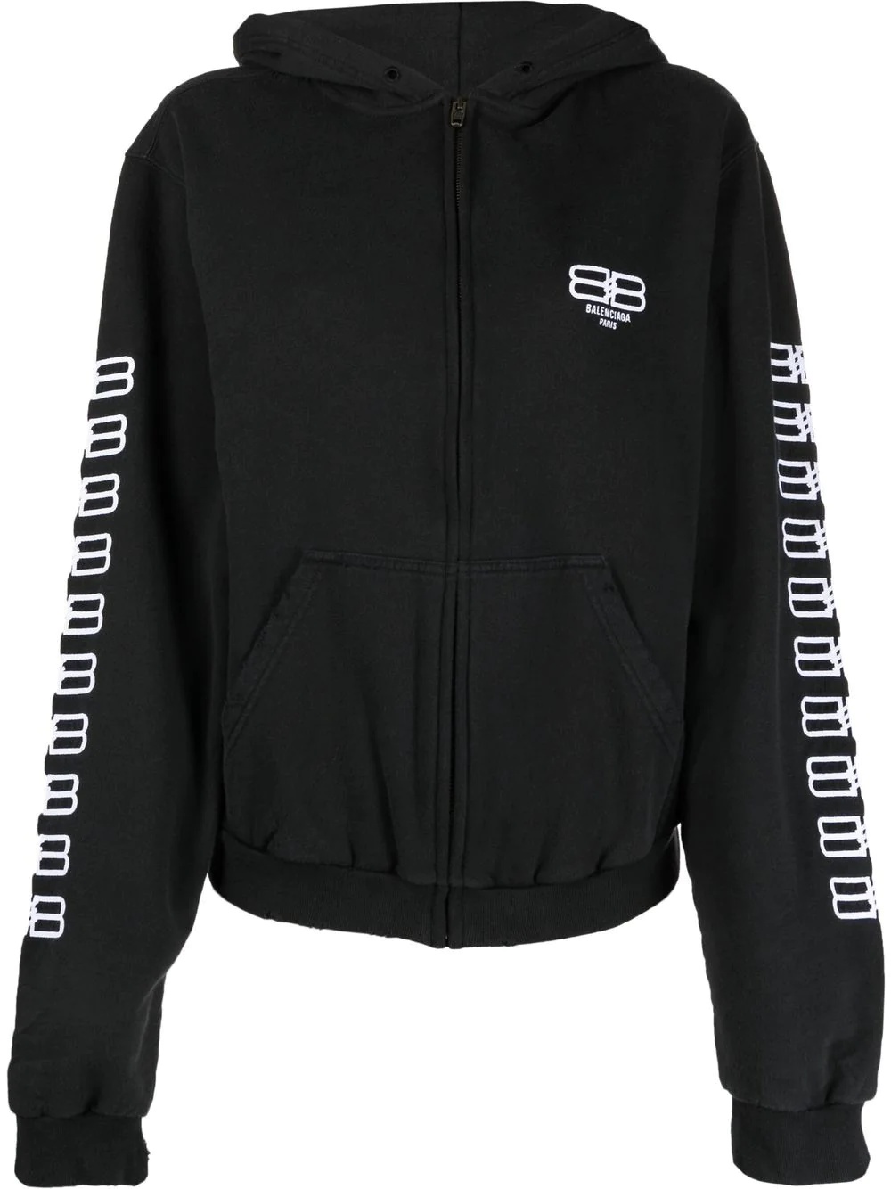 Worn-Out logo-print hoodie - 1