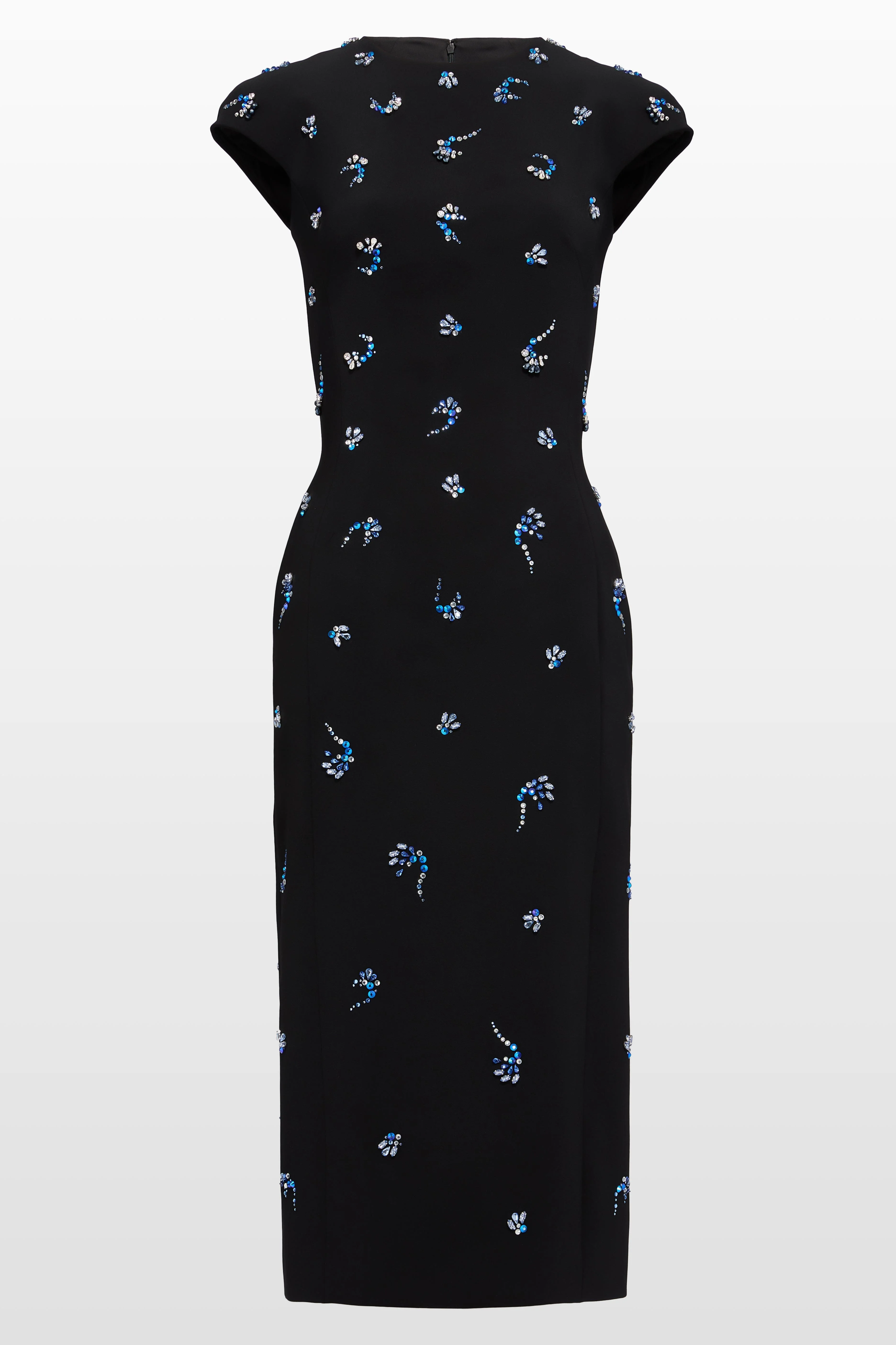Jenny Packham Hydra embellished cap-sleeve midi dress in Liquorice at Nordstrom - 1